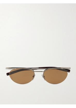 SAINT LAURENT - Round-Frame Silver-Tone Sunglasses - Men - Silver
