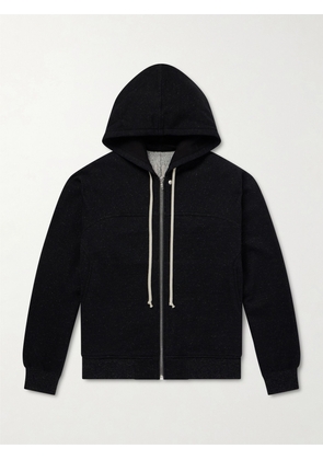 Rick Owens - Washed Wool and Cotton-Blend Zip-Up Hoodie - Men - Black - XS