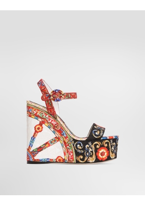 Dolce & Gabbana Sandalo Zeppa - Woman Sandals And Wedges Multicolor 36
