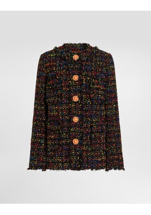 Dolce & Gabbana Tweed Jacket - Woman Coats And Jackets Multicolor 46