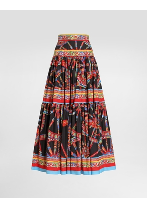 Dolce & Gabbana Carretto-print Poplin Long Skirt - Woman Skirts Multi-colored 40