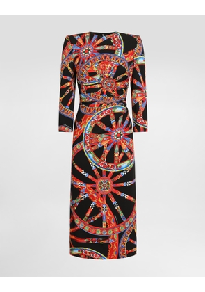 Dolce & Gabbana Carretto-print Charmeuse Dress - Woman Dresses Multicolor 40