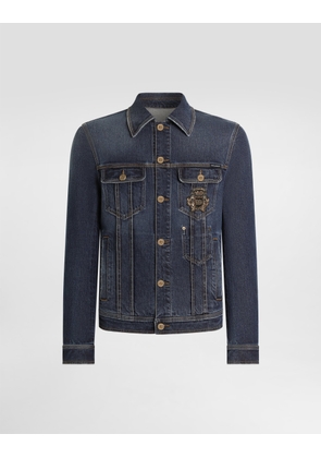 Dolce & Gabbana Denim Jacket With Logo Patch - Man Collection Multi-colored 46