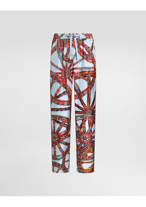 Dolce & Gabbana Carretto-print Vanity Twill Trousers - Man Collection Multicolor 48