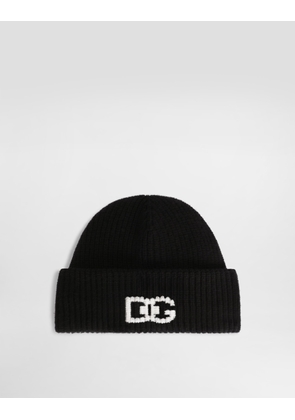 Dolce & Gabbana English Rib Knit Hat With Logo - Man Hats And Gloves Multicolor Tgu