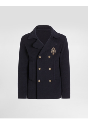 Dolce & Gabbana Double-breasted Virgin Wool Jacket - Man Coats And Jackets Blue S