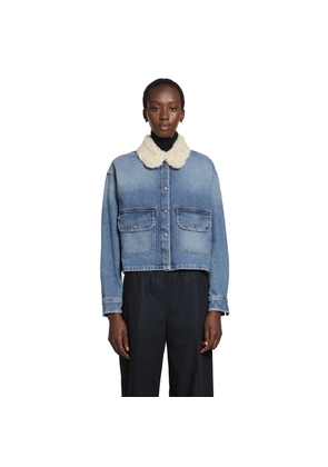 Teddy Trim Denim Shirt Jacket