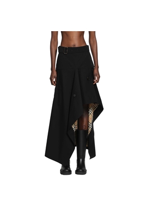 Gabardine Asymmetric Trench Skirt