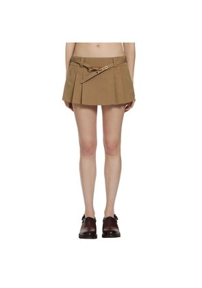 Pleated Cotton Poplin Mini Skirt