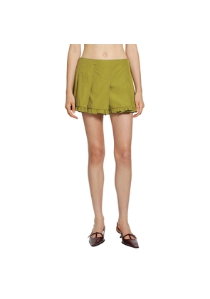 Pleated Poplin Mini Skirt