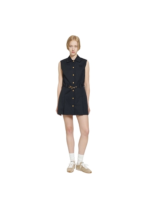 Cotton Gabardine Shirt Mini Dress
