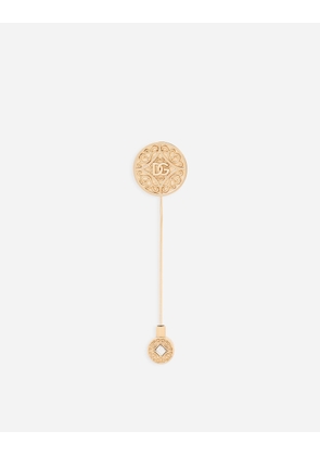 Dolce & Gabbana Dg Logo Lapel Pin - Man Bijoux Gold Metal Onesize