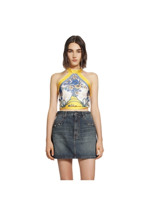 Printed Silk Twill Top