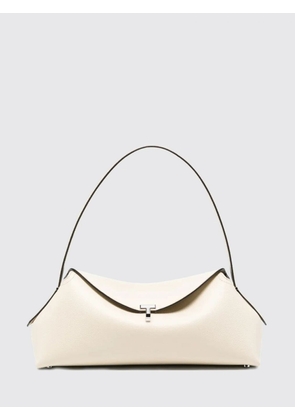 TOTEME T-Lock Flared Leather Shoulder Bag with Signature Turn-Lock Closure
