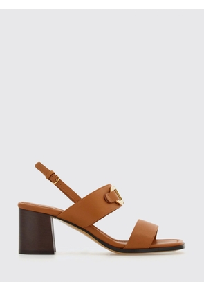 FERRAGAMO Gancini Logo Calfskin Slingback Sandals with a Block Heel