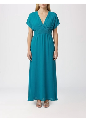 PINKO Garcina Long Caftan in Crêpe with V-Neck and Drawstring Waist