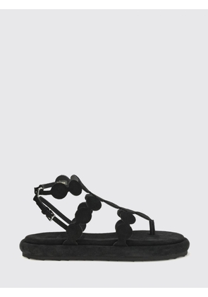 PIERRE HARDY Low-Heeled Suede Thong Sandals with an Ankle Strap