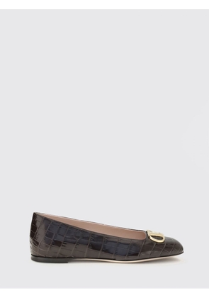 VALENTINO GARAVANI VLogo Signature Croc-Print Leather Ballet Flats