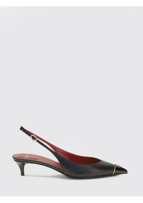 VALENTINO GARAVANI VLogo Signature Calfskin Leather Low-Heel Slingback Pumps