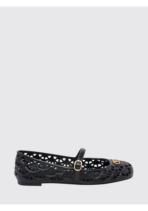 VALENTINO GARAVANI Ondette Perforated Rubber Mary Jane Ballet Flats with VLogo