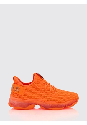 PHILIPP PLEIN Low-Top Lace-Up Sneakers in Technical Knit Fabric with Logo