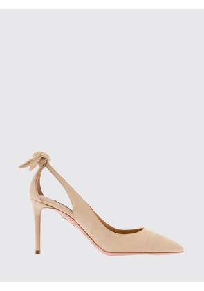 AQUAZZURA Bow Tie Suede Pumps with Stiletto Heel and Knot Detail