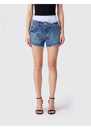 ALEXANDER WANG Double-Layer Denim Shorts with Raw-Cut Hem