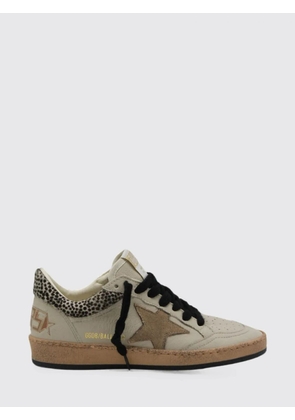 GOLDEN GOOSE Ball Star Leather and Pony Hair Sneakers with Distressed Effect