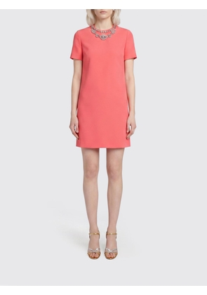 VALENTINO A-Line Mini Dress in Wool and Silk Crêpe with Crystal Embroidery