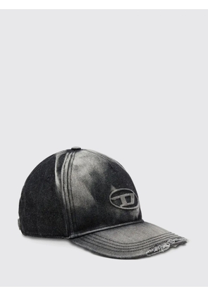 DIESEL Distressed Denim Baseball Cap with Oval D Logo