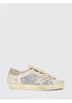 GOLDEN GOOSE Super-Star Leather and Glitter Low-Top Sneakers