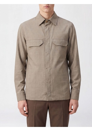 BRIGLIA 1949 Shirt Jacket in a Cotton Blend with Flap Pockets and Hidden Buttons
