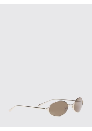 McQueen Oval Metal Sunglasses with Engraved Logo and Adjustable Nose Pads