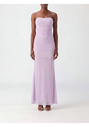 RETROFETE Draped Crêpe Bustier Long Dress with Sweetheart Neckline