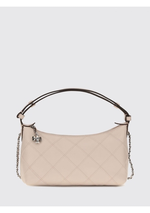 TORY BURCH Fleming Quilted Smooth Leather Mini Shoulder Bag with Logo