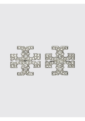 TORY BURCH Icon Pavé Crystal Stud Earrings in Brass with Double T Logo