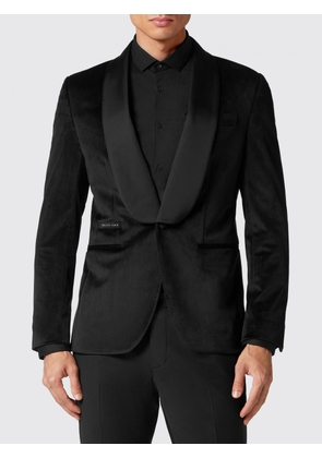 PHILIPP PLEIN Velvet Smoking Blazer with Satin Shawl Collar