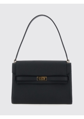 TORY BURCH Lee Radziwill Grained Leather Shoulder Bag with Engraved Logo