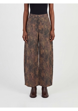 LIU JO High-Waisted Wide Leg Jeans in Cotton Denim with Paisley Print