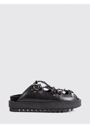 SACAI Low-Heeled Platform Sandals in Smooth Leather with Notched Sole