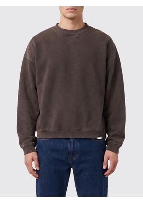 REPRESENT Crewneck Sweatshirt in Brown Cotton with Applied Logo and Dropped Shoulders