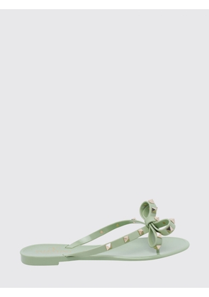 VALENTINO GARAVANI Rockstud Rubber Thong Sandals with Studs and Bow Detail