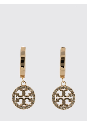 TORY BURCH Icon Hoop Dangle Earrings with Double T Logo and Rhinestones