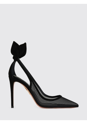 AQUAZZURA Bow Tie Mesh Nylon Pumps with High Heel and Knot Detail