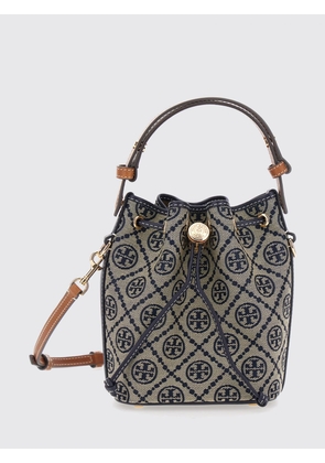 TORY BURCH T Monogram Jacquard Canvas Mini Bucket Bag with Logo