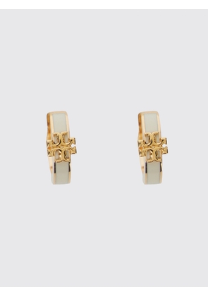TORY BURCH Icon Enamelled Brass Hoop Earrings with Double T Logo