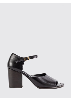 LEMAIRE Leather Mules with High Heels and an Adjustable Ankle Strap