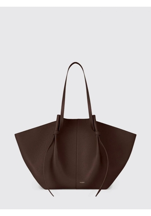 YUZEFI Large Mochi Grained Leather Shoulder Bag with Double Handle