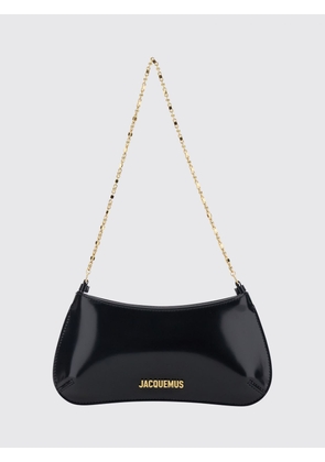 JACQUEMUS Le Petit Bisou Patent Leather Shoulder Bag with Chain Handle