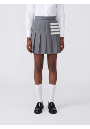 THOM BROWNE 4-Bar Pleated Wool Mini Skirt